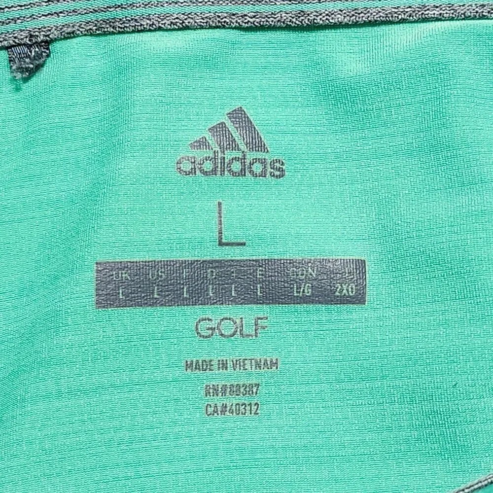Adidas Golf Polo Shirt Mens Large Two Color Design‎ Preppy Stretch Green Gray